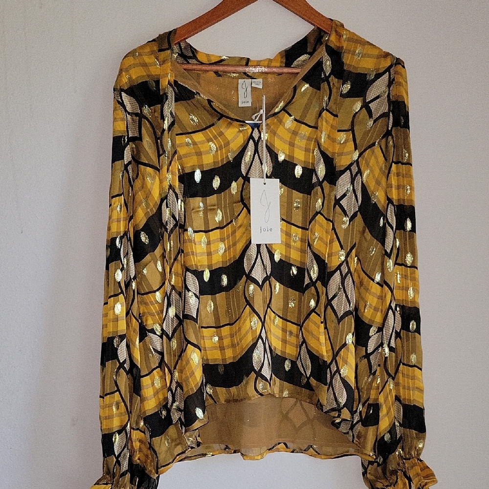 NWT Joie Yellow Blouse XL